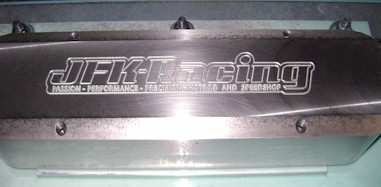 JFK Racking Company Logo Pontiac Valve Covers