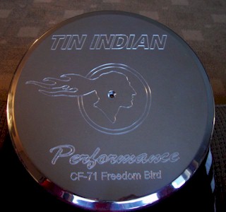 Tin Indian Performance Logo with CF-71 logo air cleaner lid
