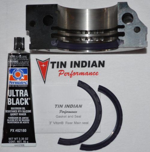 Pontiac rear main seal kit TIP-RM300 with Permatex Ultra Black RTV Silicone