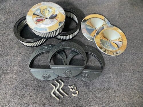 Aluminum Holley 2300 Tripower Air Cleaner Bases Coated complete kit
