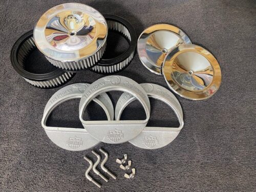 Aluminum Holley 2300 Tripower Air Cleaner Bases complete kit